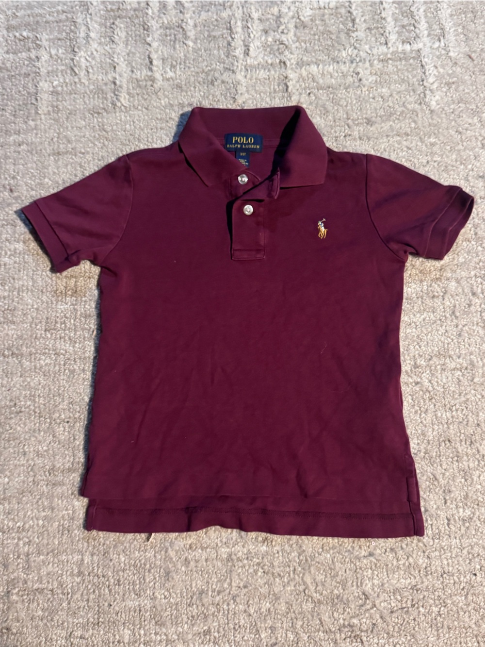 Polo by Ralph Lauren Kids Burgundy Polo Shirt - Embroidered Pony size 3T